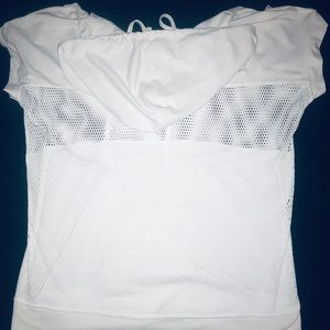 ZOBHA white mesh hoodie